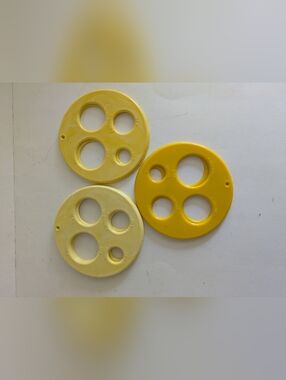 Spaghetti Pasta Measuring Tools Set 7 Yellow Circular Made USA Vintage Plastic